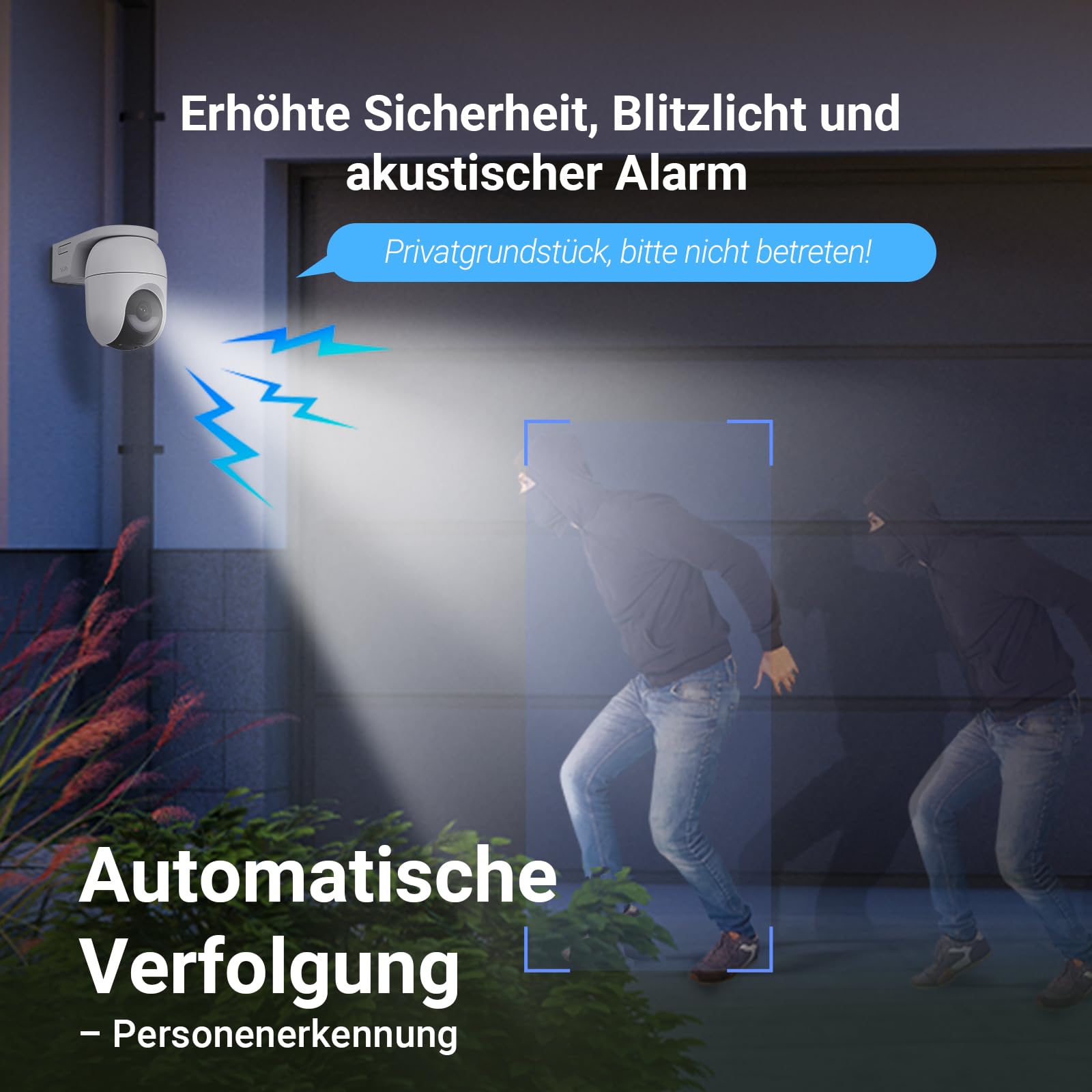 EZVIZ 4K Kabellose WLAN-Überwachungskamera, PTZ-Akku-Außenkamera 8MP, Farbnachtsicht, KI Personen-/Fahrzeugerkennung & Auto-Zoom-Track, 2-Wege-Audio, CB8 Lite + 5W Solarpanel 2 Pack 9