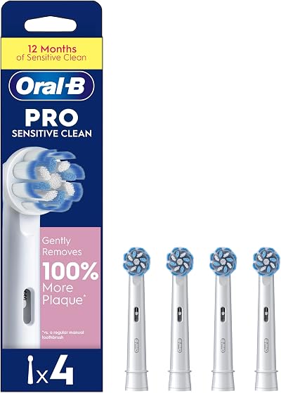 Oral-B Pro Sensitive Clean Electric Toothbrush Head 4 Pack Extra Soft X-Shape