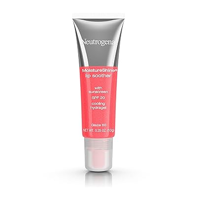 Neutrogena MoistureShine Lip Soother Gloss with SPF 20 Sun Protection, High Gloss Tinted Lip Moisturizer with Hydrating Glycerin and Soothing Cucumber for Dry Lips, Glaze 60,.35 oz