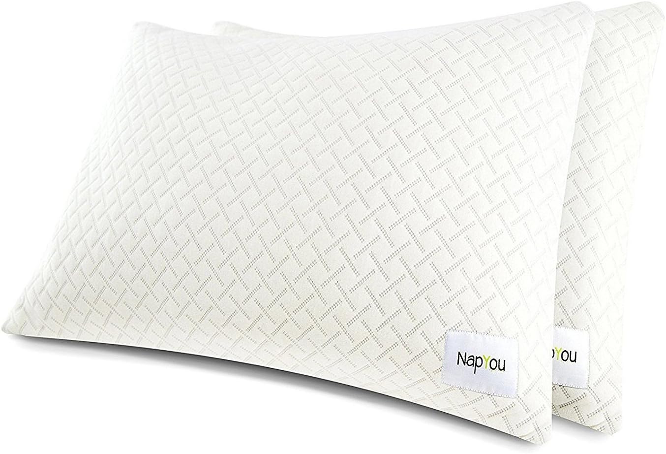 Napyou Official Best Pillows For Sleeping 2 Pack Queen Shredded