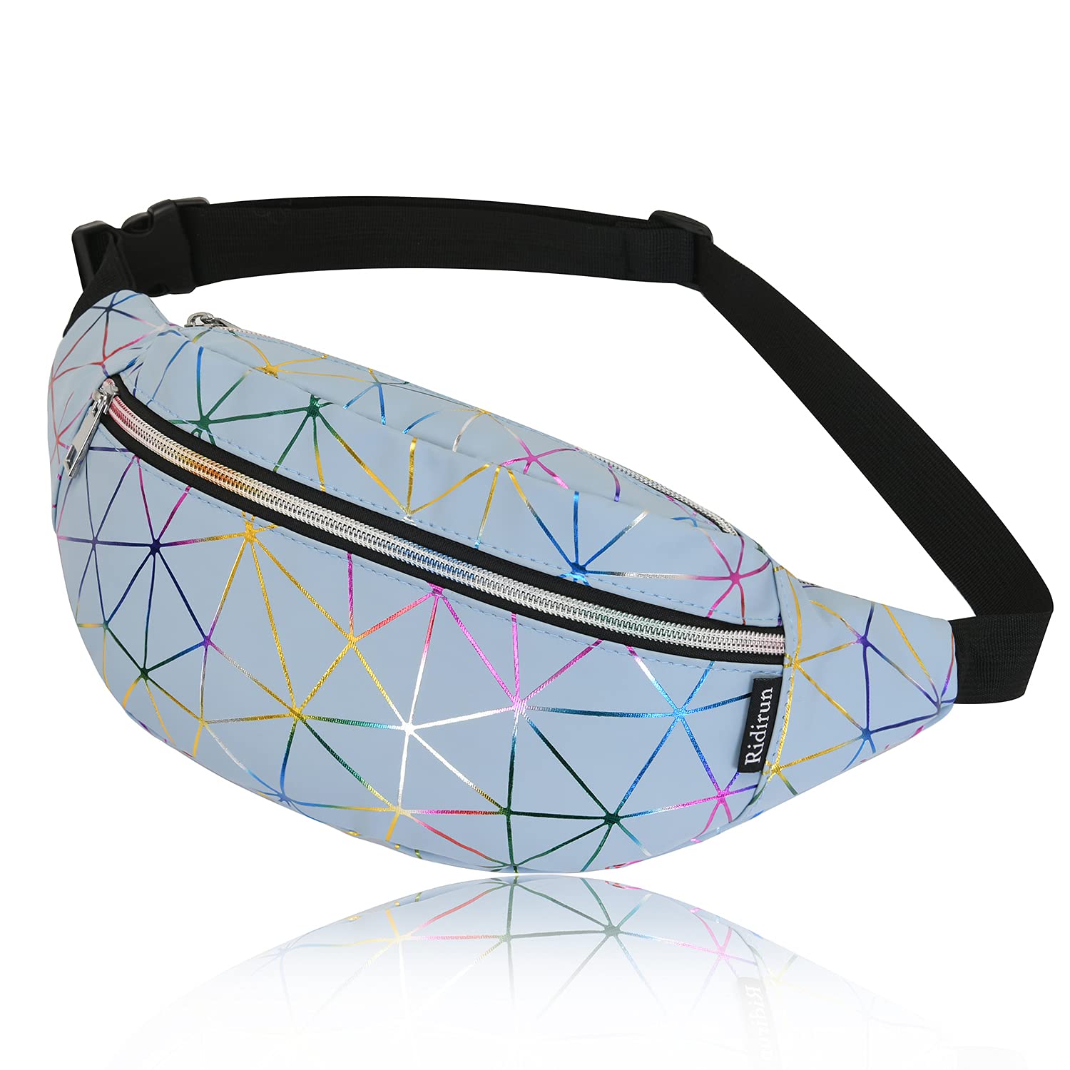 Bumbags Fashion PU Leather Shiny Fanny Packs for Women Waterproof Waist Bag for Ladies Running Walking Hiking Shopping Travel Belt Bags Money Hip Pouch Pack