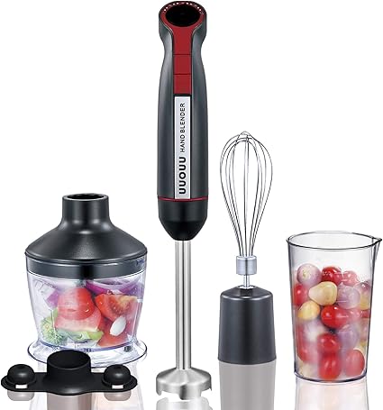 Amazon ハンドミキサー Uuouu ハンドブレンダー 1台5役 つぶす 混ぜる きざむ 泡立て器 砕く 段階変速 電動 飛び散り防止 離乳食 ミルクシェーク 氷 Hb 1530t Uuouu ハンドミキサー 通販