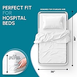 White Classic Fitted Hospital Bed Sheets Set of