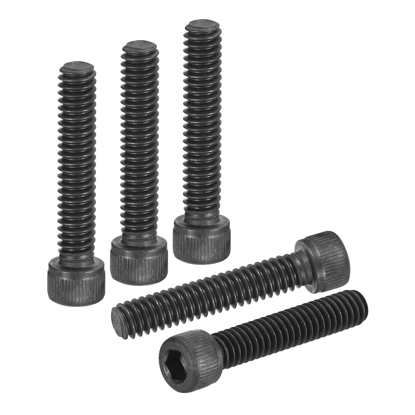 DTGN 1/4"-20x1-1/4" Socket Head Cap Screws Bolts - 25Pack - Good for Road Bicycle, Mountain Bike, Auto, Motorcycle - Carbon Steel Hex Head Metric Screws, Black