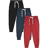 Resinta 3 Pack Toddler Boy Sweatpants Cotton Boys Athletic Joggers Pants Kids Sweats Pants with Pocket Workout Clothes