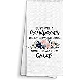 Sviojuce Promoted to Great Grandparents Gifts Kitchen Towels 16x24, Great Grandparents Baby Pregnancy Announcement Dish Towel Cloths Tea Towel, Great Grandparents Bathroom Kitchen Hand Towel Decor