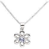 Cherished Moments .925 Sterling Silver Daisy Simulated Birthstone Necklace