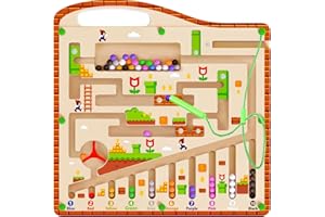 oathx Magnetic Color and Number Maze, Montessori Fine Motor Toys for 3+ Year Old, Wooden Matching Learning Counting Puzzle Board for Toddlers and Kids Boys Girls Preschoolers…