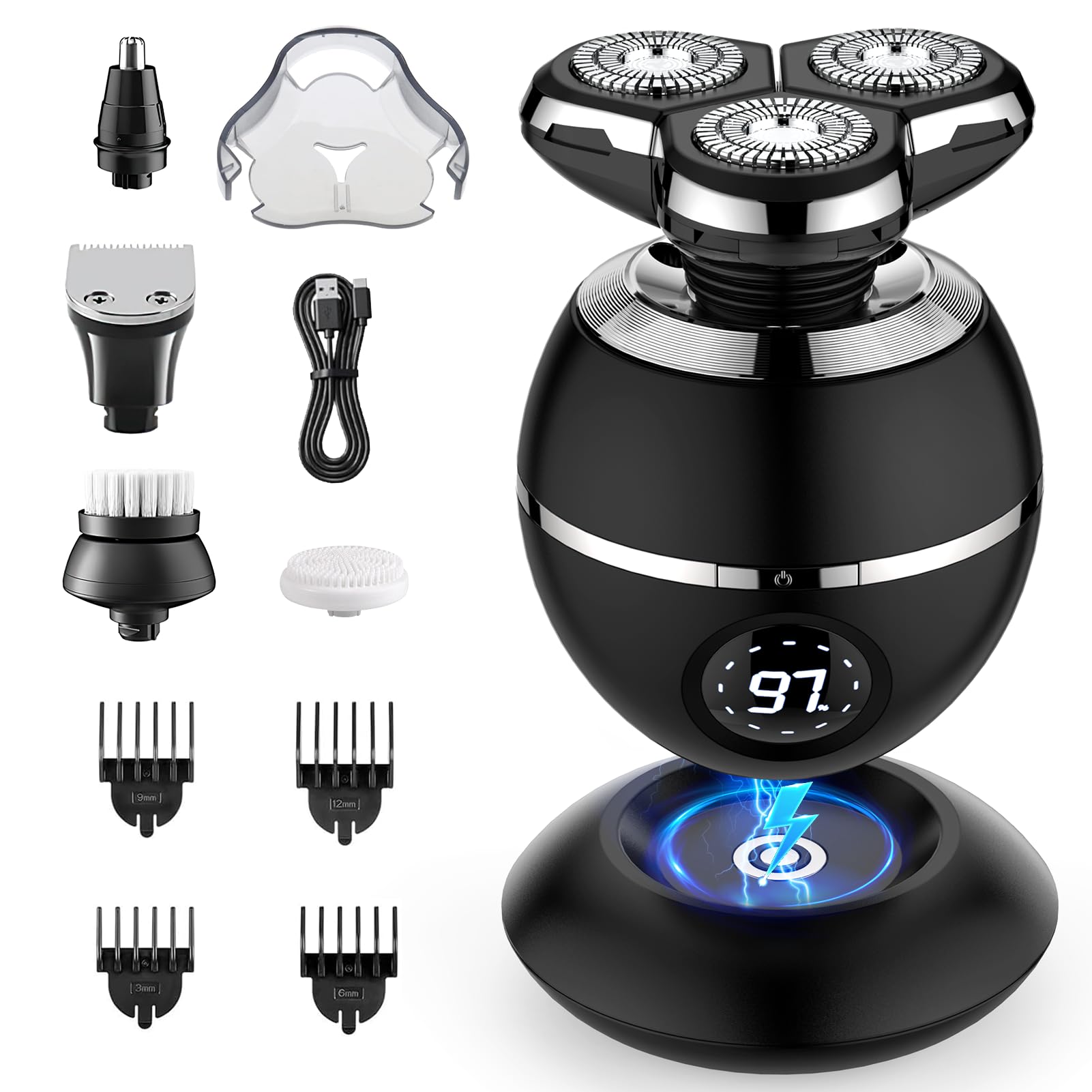 ETENTOUS Electric Razor for Men, 2025 Upgrade Electric Shavers, Cordless Rechargeable 3D Shaver for Men, Wet/Dry Mens Shaver, Waterproof Electric Razor Grooming Kit