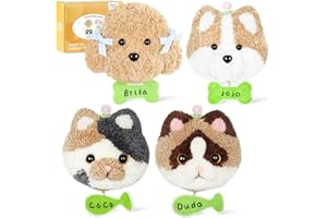 MOREJMTT Punch Needle kit-4,Embroidery kit for Beginners,Punch Needle Kits Adults Beginner,Punch Needle kit for Beginners, Includes All Tools and Materials,Easy to Follow Instructions and Videos-Cats and Dogs