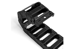 Aweking 25 x 77mm (Inner H x W) R55 Bridge Type Drag Chain Cable Wire Carrier Protection Chain 39.3inch/1M for 3D Printer and CNC Router Mill,Black Plastic Nylon