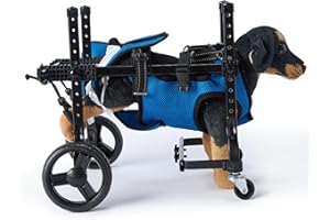 Xiuganpo Adjustable Dog Wheelchair with Storage Bag. Breathable and Smooth Movement Smooth Movement for Back Legs, Lightweigh