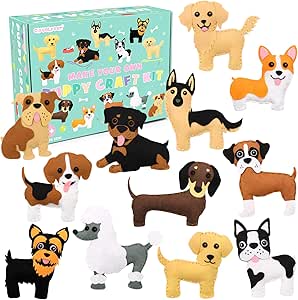 Ciyvolyeen Puppy Craft Kit Kids Diy Crafting And Sewing Set Dog Stuffed Animal Felt Plushie For Girls And Boys Educational Beginners Sewing Set Toys Games Amazon Com