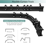 SEGNAYEN Flexible Bendable Ceiling Track Curtain Rail Black 2.5M/8FT view 4
