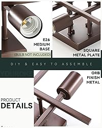 Industrial 4-Light Semi Flush Mount Ceiling Light