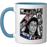 Michael Jackson 002 Ceramic Mug, Blue/White, 11oz