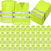 JaGely High Visibility Safety Vest Bulk Reflective Mesh Security Vest for Men Women Work Cycling Runner Neon