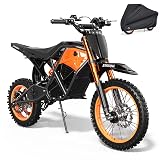 EILLEO Electric Dirt Bike for Adults/Teens, 48V 3000W Peak Power Electric Motorcycle with 14"/12" Fat Tire, 37.5MPH 60 Miles Range, Mountain Off-Road Ebike with Hydraulic Brakes (48V-3000W)