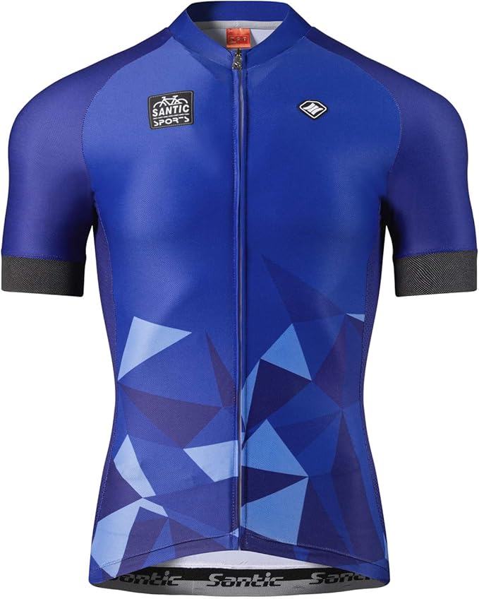 Santic Men's Cycling Jersey Short Sleeve Bike Shirt Men Cycling Tops