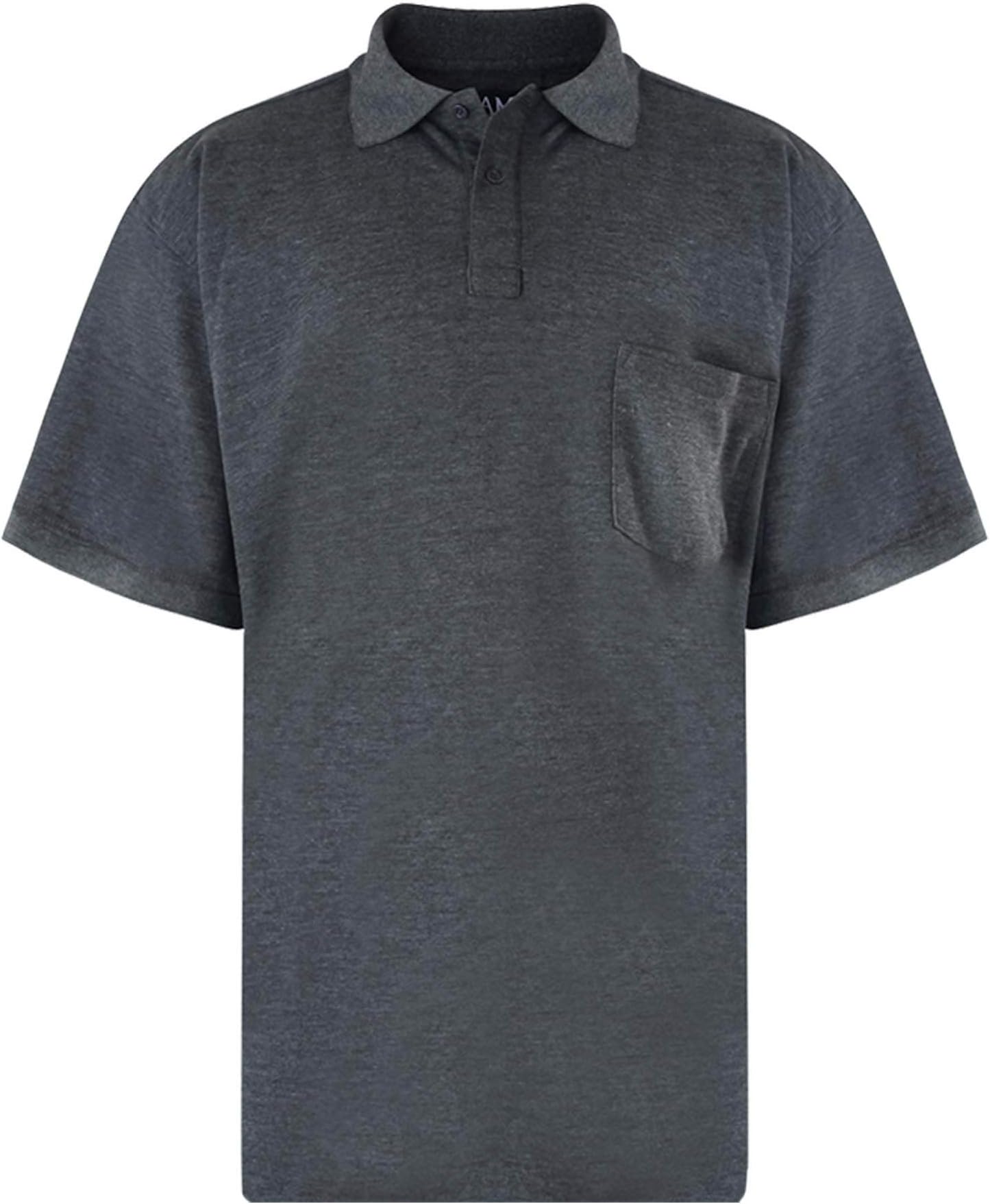 KAMNew Big Mens King Sizes Basic Plain Polo Neck T-Shirt Tee 2XL 3XL 4XL 5XL 6XL 7XL 8XL
