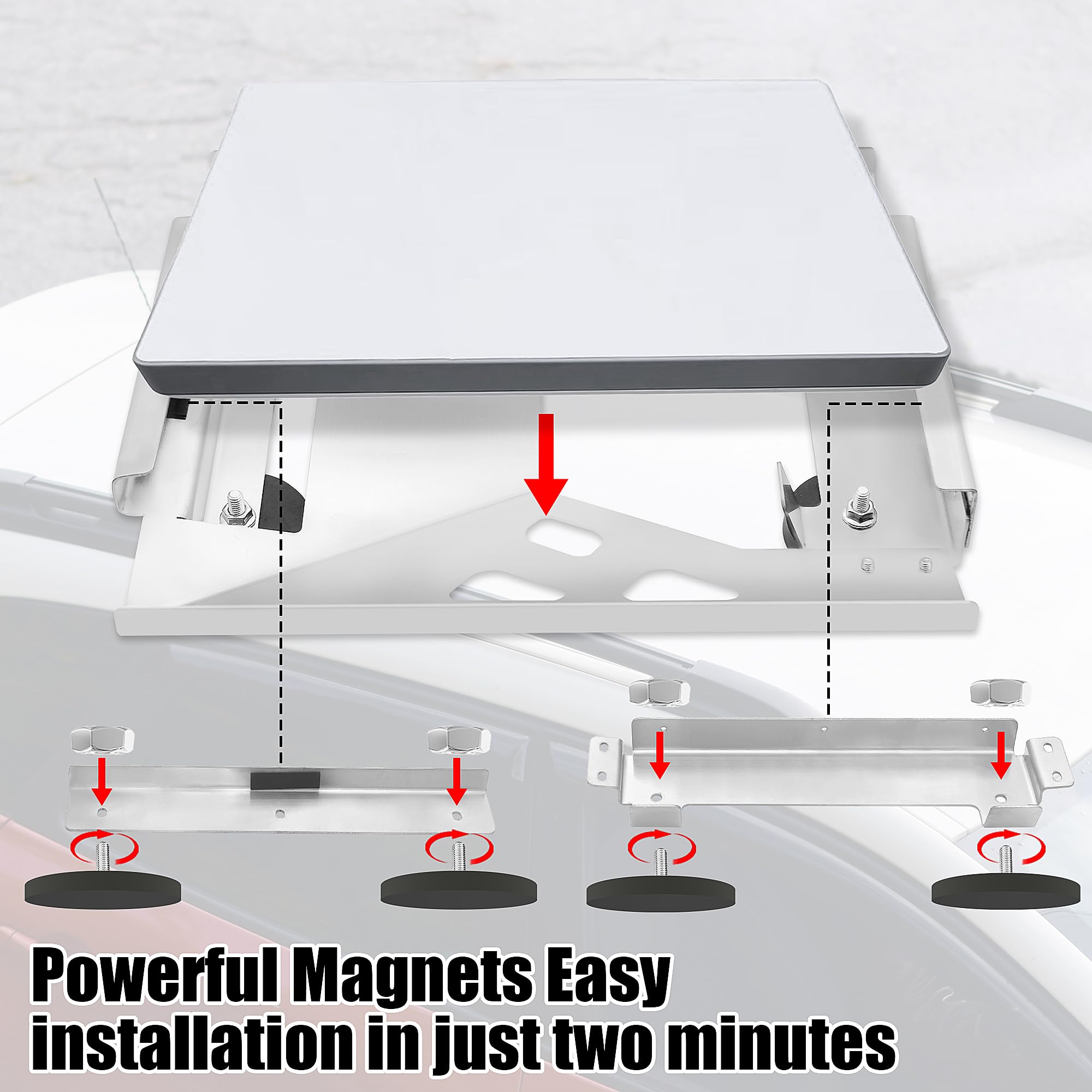 Starlink Mini Flat Mount Kit, Magnetic Quick Release Roof Mount Kit for RV, Vans, Boat