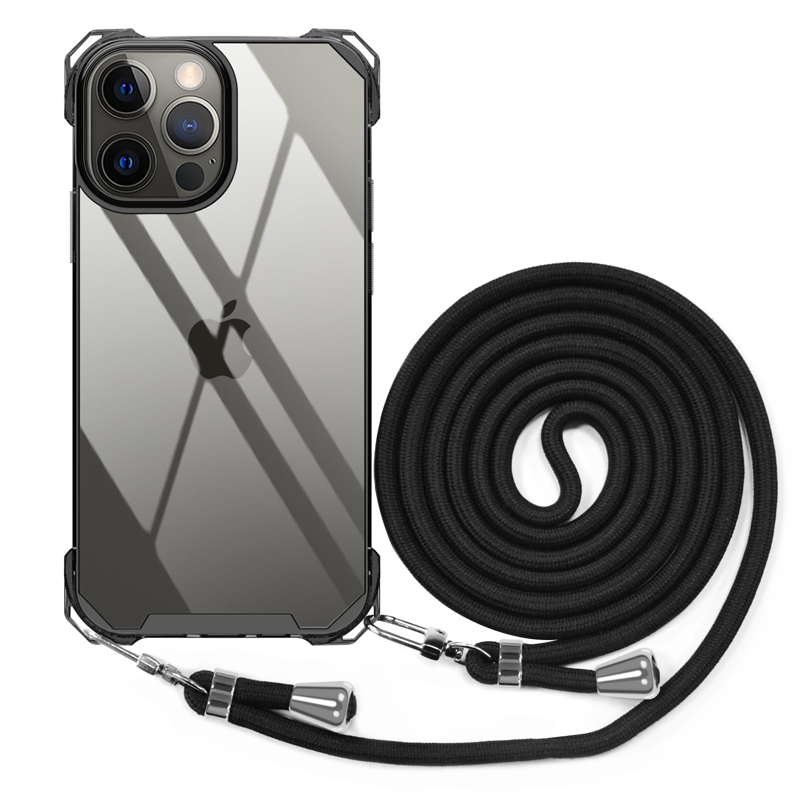 BEIMEITU Crossbody Strap Phone Case for iPhone 11 Pro Max, Crossbody Cover with Neck Cord Strap,Transparent Clear PC Lanyard Phone Case for iPhone 11 Pro Max