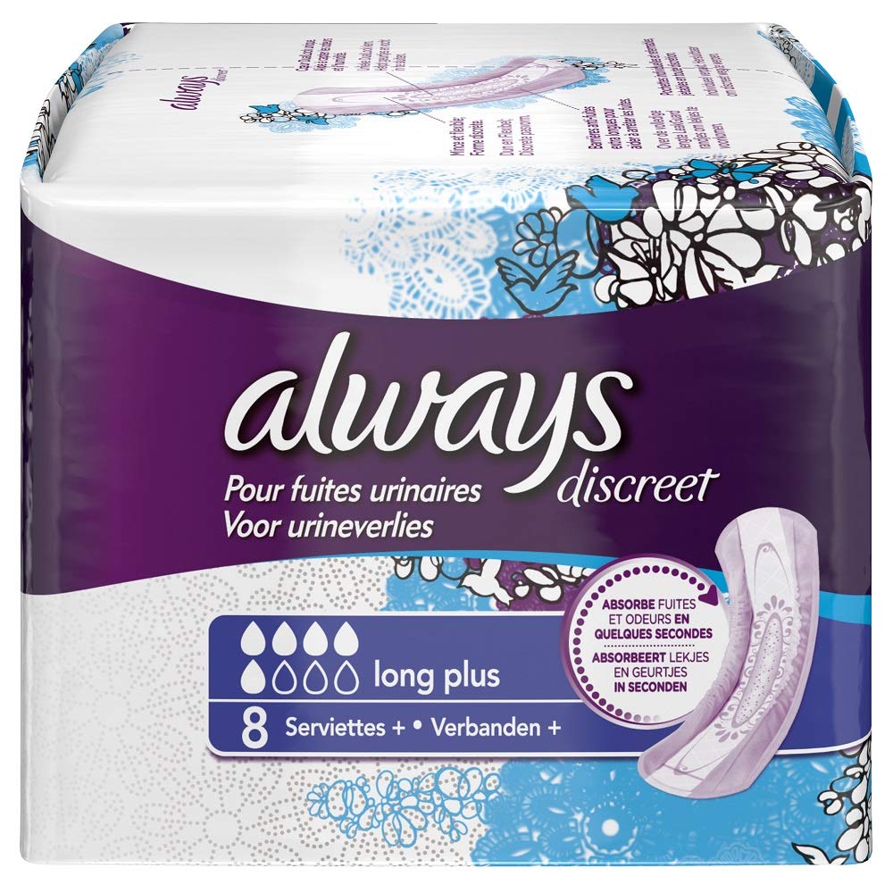Always Discreet Long Plus Sanitary Towels for Incontinence and Bladder Control (Pack of 2)