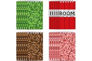24pcs Pixel Theme Notepads, 2.4x3.9in/6x10cm Mini Notebook Pixel Theme Notepads Party Favors Birthday Decorations for Kids Pa