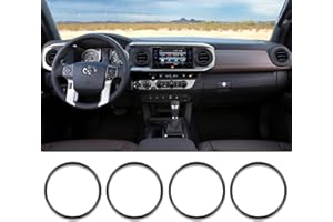 Kujunpao for Toyota Tacoma Outer AC Vent Decoration Rings Dash Dashboard Air Conditioner Air Outlet Vent Cover Trim Compatible with Toyota Tacoma 2016-2021 4pcs(Black)