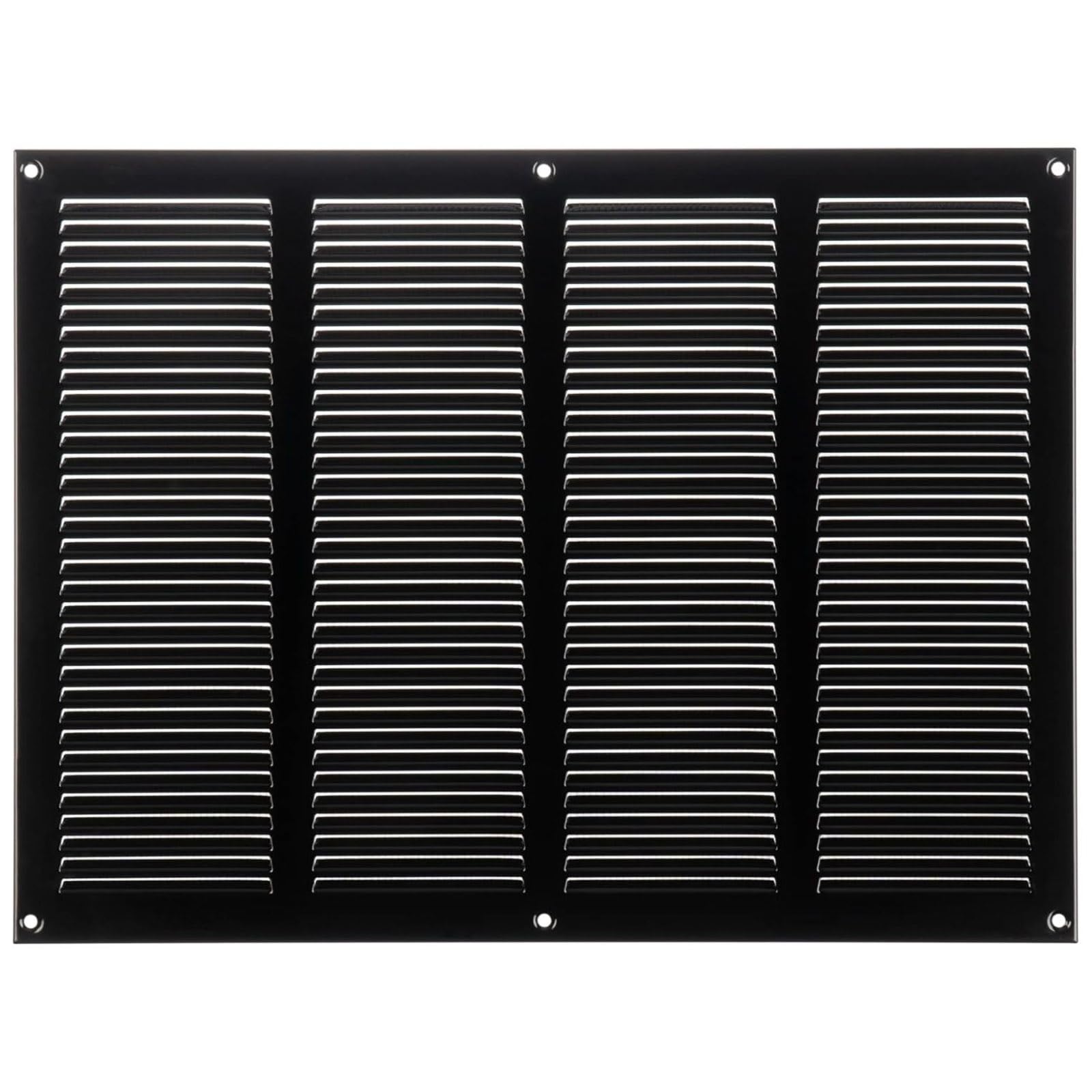 Steinberg14 Black 400x300mm Metal Air Vent Cover with Insect Mesh - 16x12 inch Ventilation Grille - Air Vent Register for Walls and Ceilings - Ventilation Cover for Outdoor and Indoor
