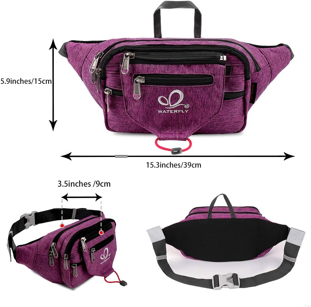 Waterfly Bum Bag Fanny Pack for Men Women Large Waist Pack with Multi Pockets for Running Hiking Camping Workout Cycling - Image 3