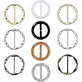 10PCS Silk Scarf Ring Clip T-shirt Tie Clips for Women Fashion Waist Buckle for Shirts Clothing Silver Zinc Alloy Plastic Clo