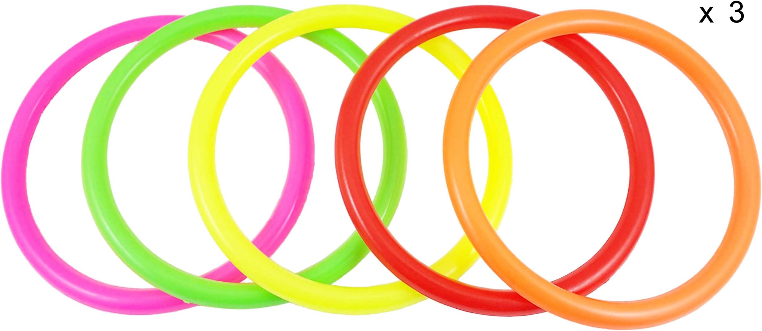 Fushing 15Pcs Multicolor Plastic Toss Rings for Kids Ring Toss Game, Speed and Agility Training Games,Carnival Garden Backyard Outdoor Games,Bridal Shower Game,Game Booth