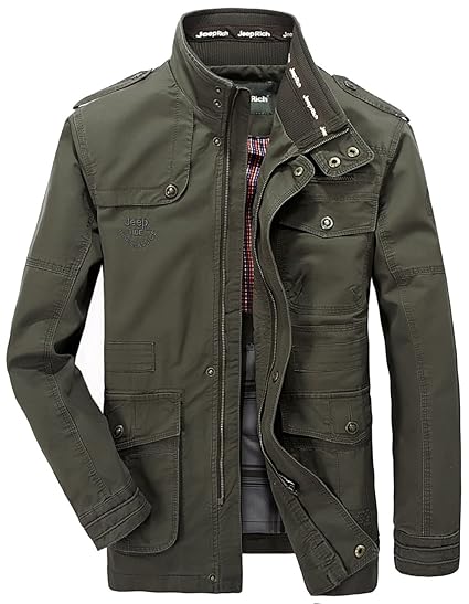 YYZYY Herren Baumwolle Klassische Freizeit Army Militär Jacken Mäntel Mens Bomber Jacket Coat Parka
