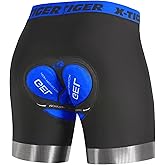 X-TIGER Cycling Underwear Mens Bike Shorts 5D Padded Mountain Biking Riding Shorts with Anti-Slip Leg,Bicycle Liner Shorts