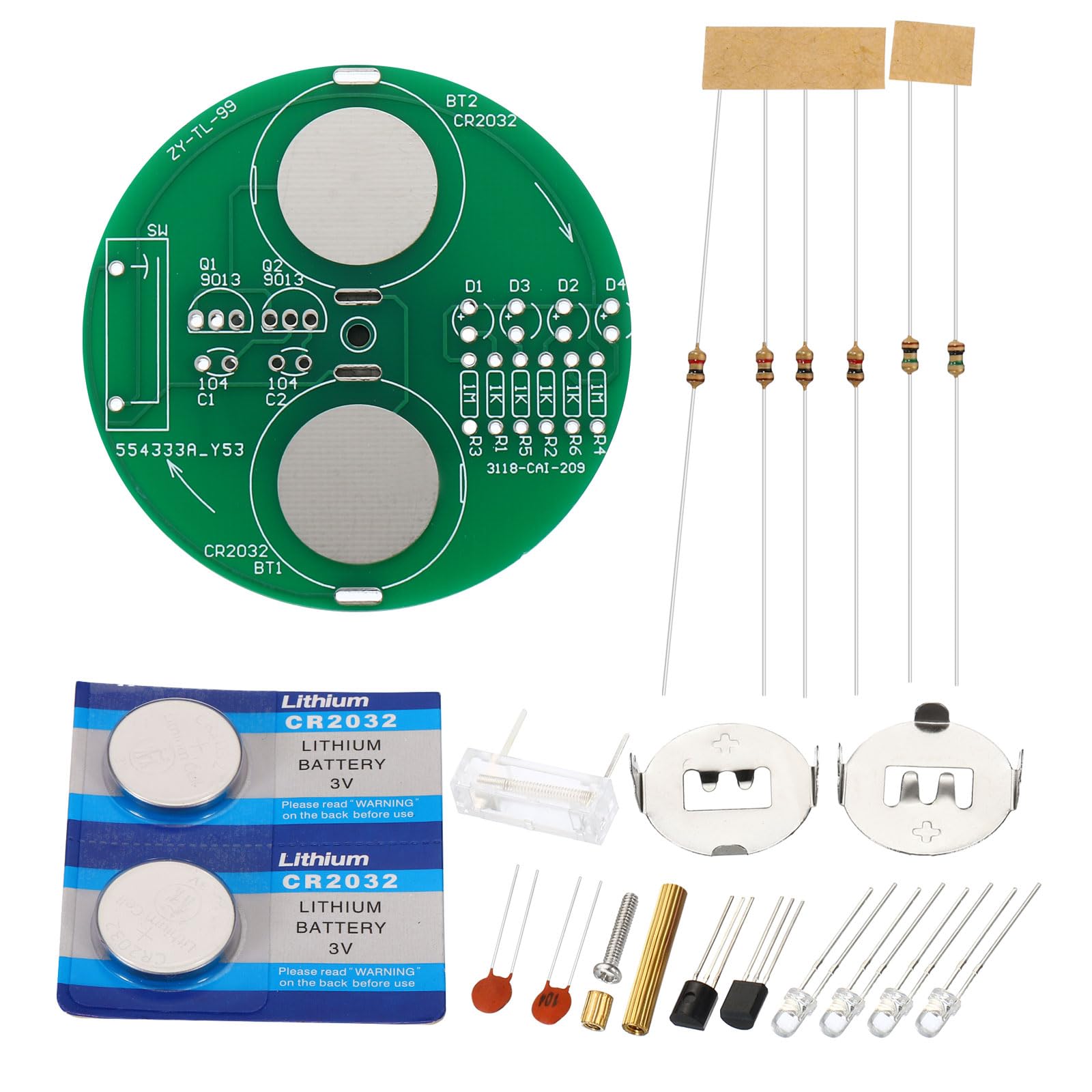 PATIKIL Soldering Practice Board, 2 Set Electronics Kit Prototype PCB Board DIY Welding Circuit LED Rotary Gyroscope SMD/SMT for Beginner Teaching Experiment