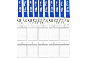 BEMAXYE Hall Pass Lanyards with Card Holders, School Classroom Passes Lanyard Set for Teacher Parents (10 x Boy's Bathroom)