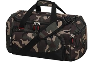 LONALIA 30L Small Sports Gym Duffle Bag - 17 inch Carry On Weekender Duffel Bag for Workout, Travel, Fitness (Camo)
