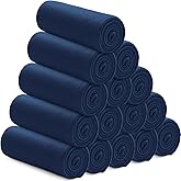 Newwiee 15 Pack Fleece Blankets Bulk 50 x 60 Inch Double Sided Ultra Soft Fleece Throw Blankets Bulk Lightweight Warm for Airplane Home Office Wedding Gifts Outdoor Use (Navy Blue)
