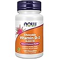 NOW Supplements, Vitamin D-3 5,000 IU, Natural Mint Flavor, Structural Support*, 120 Chewables