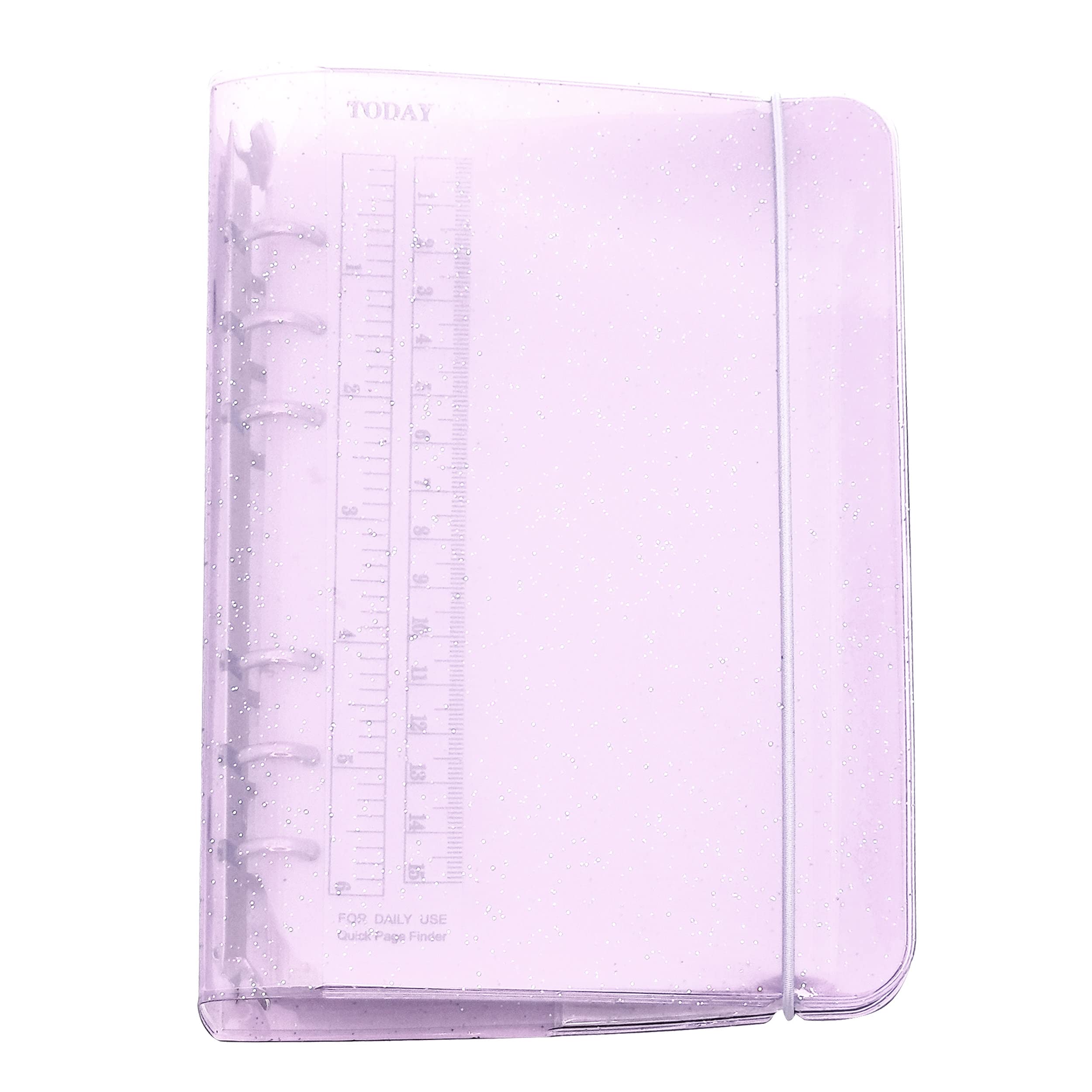 A6/ A5 6-Holes Colorful PP Cover Round Ring Binder Personal Organizer for Loose Leaf Sheet Refill Notebook/DIY Scrapbooking (Pastel Lilac, A6 Combo)