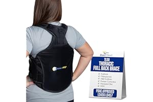 Brace Align TLSO Thoracic Full Back Brace - Medical Grade Spinal Support for Kyphosis, Scoliosis, Compression Fractures & Post-Surgical Care PDAC L0456/L0457 - Universal Fit 23-50″
