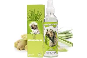 AEEPOTOL Dog Colognes | 8 Oz Natural Dog Deodorizing Spray | Long-Lasting Pet Cologne Spray for Dogs & Cats | Dog Perfume Spray to Refresh the Skin and Coat | Lemongrass Scent