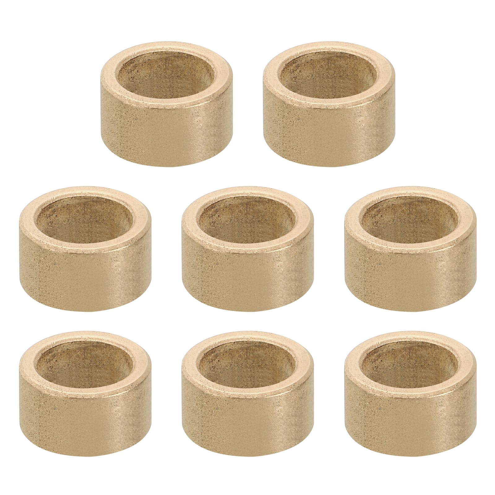 PATIKIL M10 Brass Spacers, 8 Pcs Metal Spacer Brass 10mm ID x 14mm OD x 8mm L Brass Spacers Screw Standoff for 3/8 Inch or M10 Screw