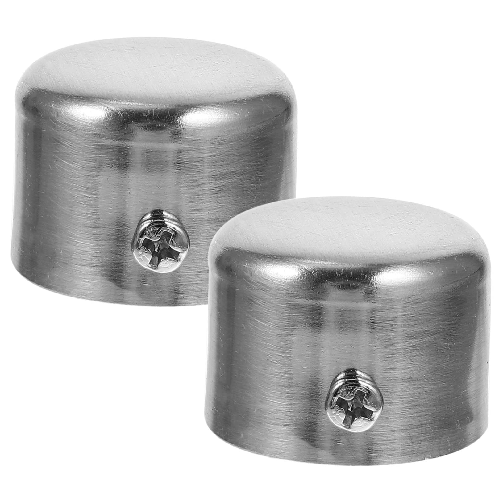 MUSISALY Curtain Rod Plugs 2Pcs Silver Alloy End Caps Decorative Finials for Window Curtain Rods Easy Install Home and Hotel Use