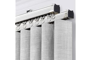 TIPIACE Luxury Thick Heavy Aluminum Alloy Curtain Tracks and Silent Curtain Rod Rails Customized Length (White)