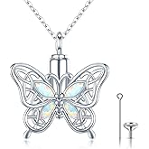 CHENGHONG Butterfly Urn Necklace for Ashes for Women 925 Sterling Silver Celtic Knot Irish Necklace Cremation Jewelry for Ashes for Human Keepsake Memorial Jewelry Gifts for Ashes