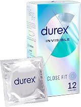 Durex Invisible Condoms 12 Pack Close Fit With Silicone Lube Teat Ended view 1
