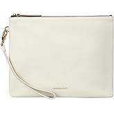 DORIS&JACKY Leather Wristlet Clutch Purse for Women Large Slim Phone Pouch Bag With Detachable Strap