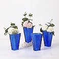 MCMCNCUIU Crystal Vases, Small Vases, Set of 4 Blue Glass Vases, Flower Vases for Centerpieces, Modern Vases, Vintage Vases for Living Room, Bedroom, Kitchen, Dining Table, Shelf, Wedding, 6 Inches